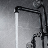 Matte Black Freestanding Tub Faucet Clawfoot Industrial Tub Faucet with Hand Shower RB0992