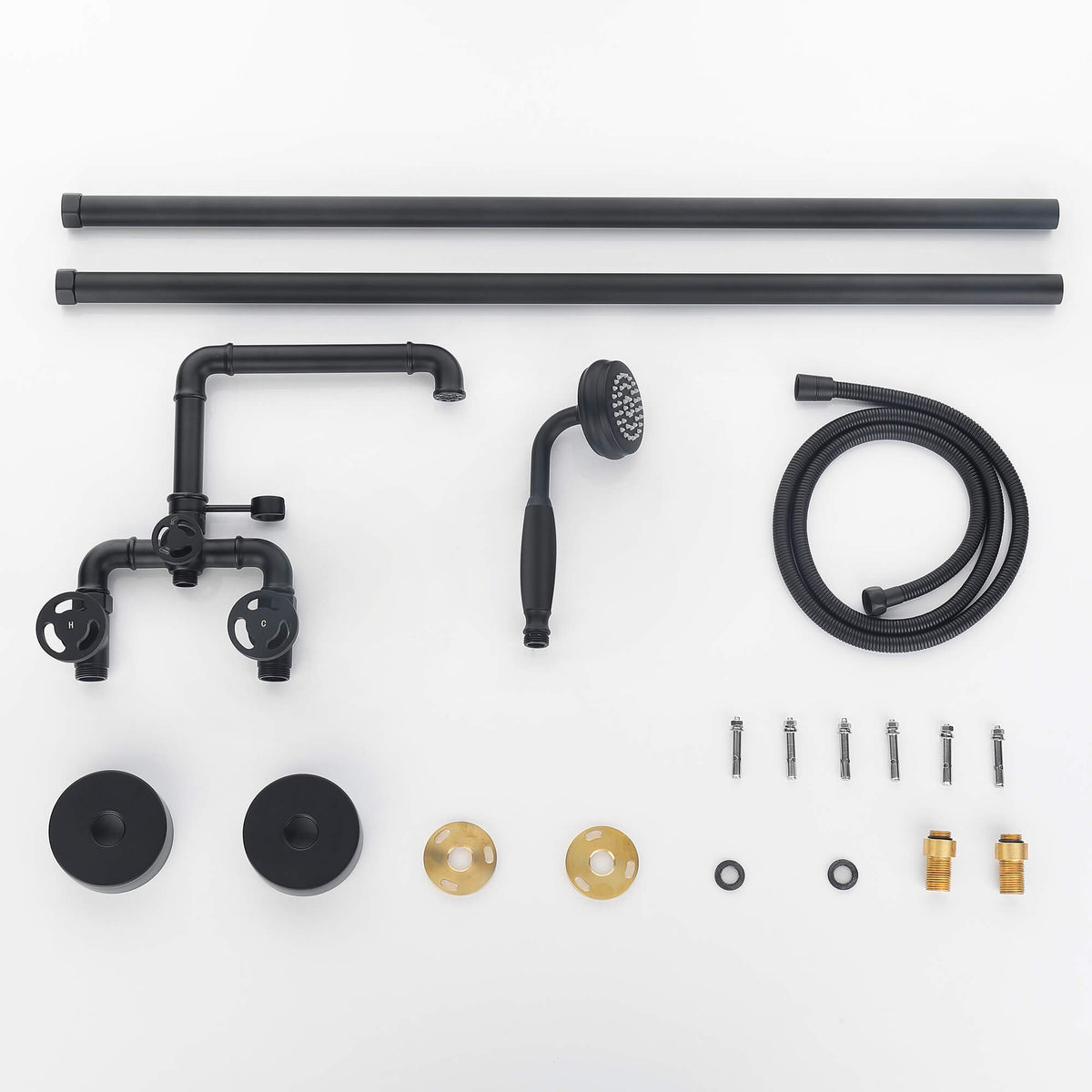 Steampunk Freestanding Tub Filler with Hand Shower