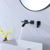Two Handle Bathroom Sink Faucet Rough-in Valve Included Matte Black RB0998
