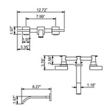 Two Handle Bathroom Sink Faucet Rough-in Valve Included Matte Black RB0998