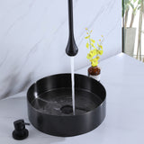 Hang Ceiling Mount Black Bathroom Faucet with "O" Shaped Spout