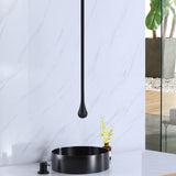 Hang Ceiling Mount Black Bathroom Faucet with "O" Shaped Spout