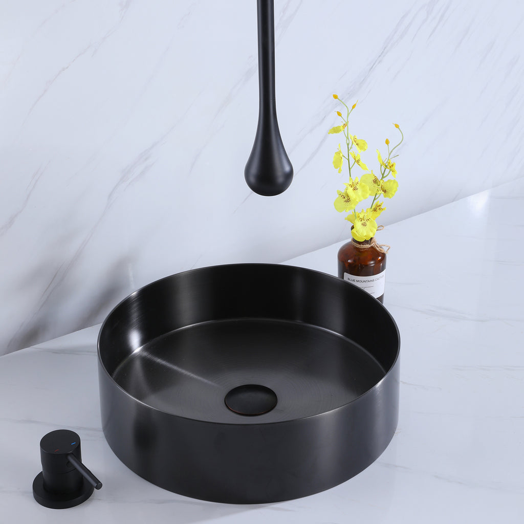 Hang Ceiling Mounted Black Bathroom Faucet with "O" Shaped Spout RB1007