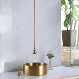 Ceiling Mount Brushed Gold Bathroom Faucet with Water Drop Design RB1008