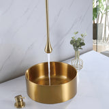 Ceiling Mounted Brushed Gold Bathroom Faucet with Water Drop Design RB1008