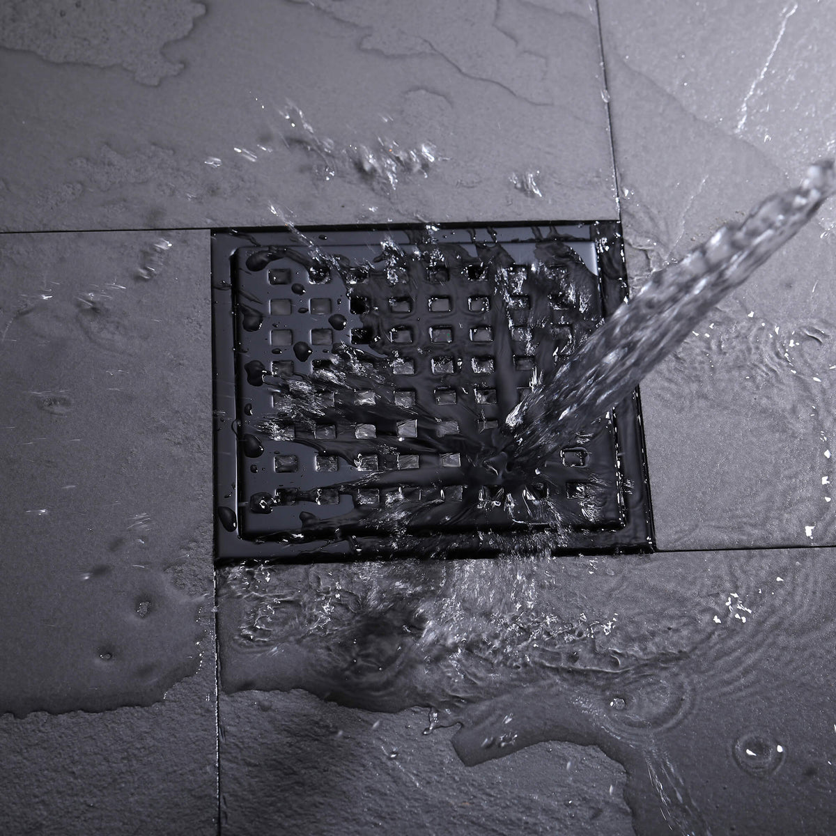 6-Inch Square Shower Floor Drain with Flange