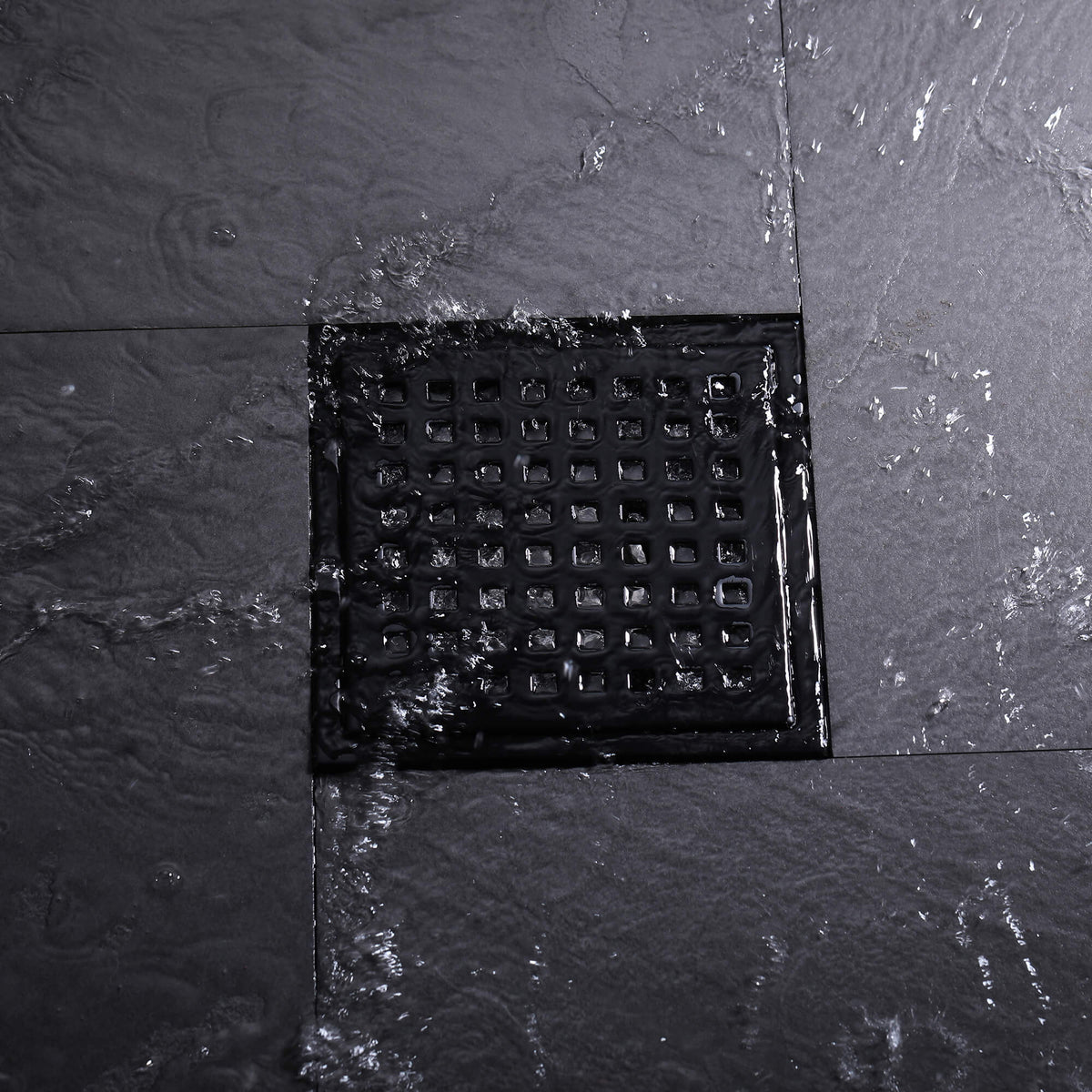 6-Inch Square Shower Floor Drain with Flange