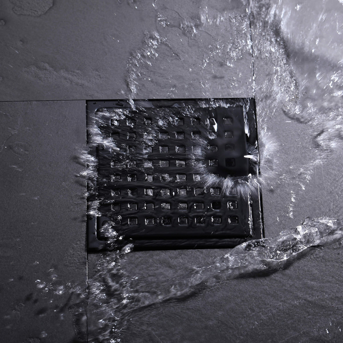 6-Inch Square Shower Floor Drain with Flange