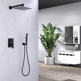 Wall Mount Rainfall Shower System Matte Black Shower Faucet RB1016