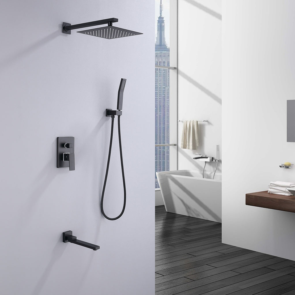 Wall Mount Shower System with Tub Spout and Hand Shower RB1018