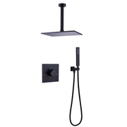 Ceiling-Mounted Shower System with Rainfall Shower Head and Handheld Shower