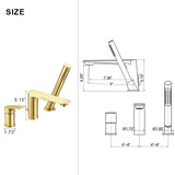 Single Handle Deck Mount Tub Faucet with Handshower RB1028