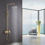 Brushed Gold Exposed Install 3-Function Shower System Combo Set RB1038