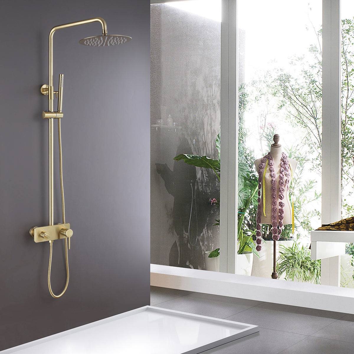 3-Function Exposed Tub Shower System with 3-Mode Hand Shower