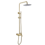 Wall Mount Brushed Gold 3-Function Exposed Bathroom Shower System RB1042