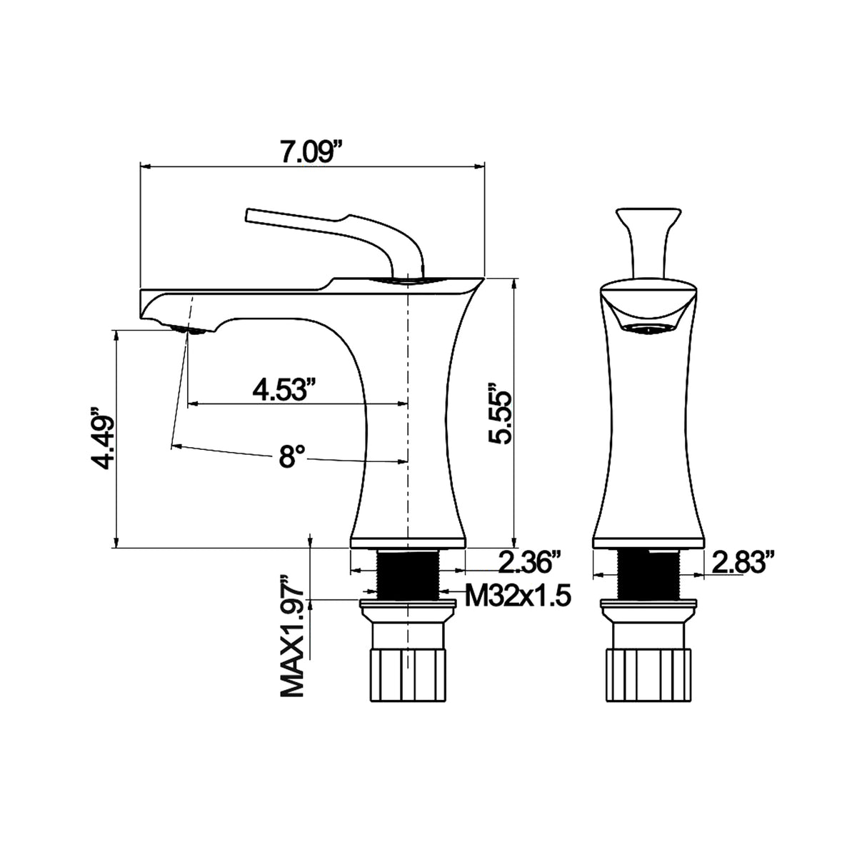 Architectural Brushed Gold Single-Hole Bathroom Faucet