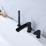 Widespread Bathtub Faucet Set Deck Mounted 3 Holes Single Handle Faucet Matte Black RB1056