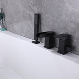 Tub Filler with Handheld Shower Matte Black Bathtub Waterfall Faucet RB1063