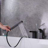 Tub Filler with Handheld Shower Matte Black Bathtub Waterfall Faucet RB1063