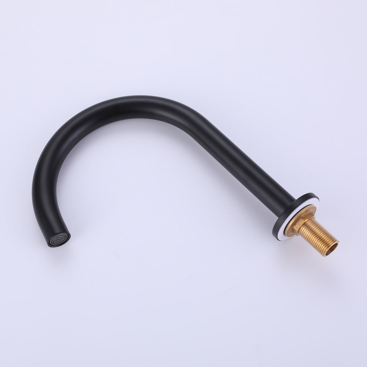 Widespread Gooseneck Faucet with Minimalist Cylinder Handles
