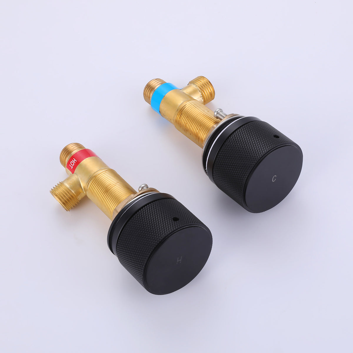 Widespread Gooseneck Faucet with Minimalist Cylinder Handles
