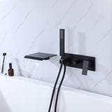 Wall Mounted Tub Filler with Handheld Sprayer and Waterfall Spout RB1069