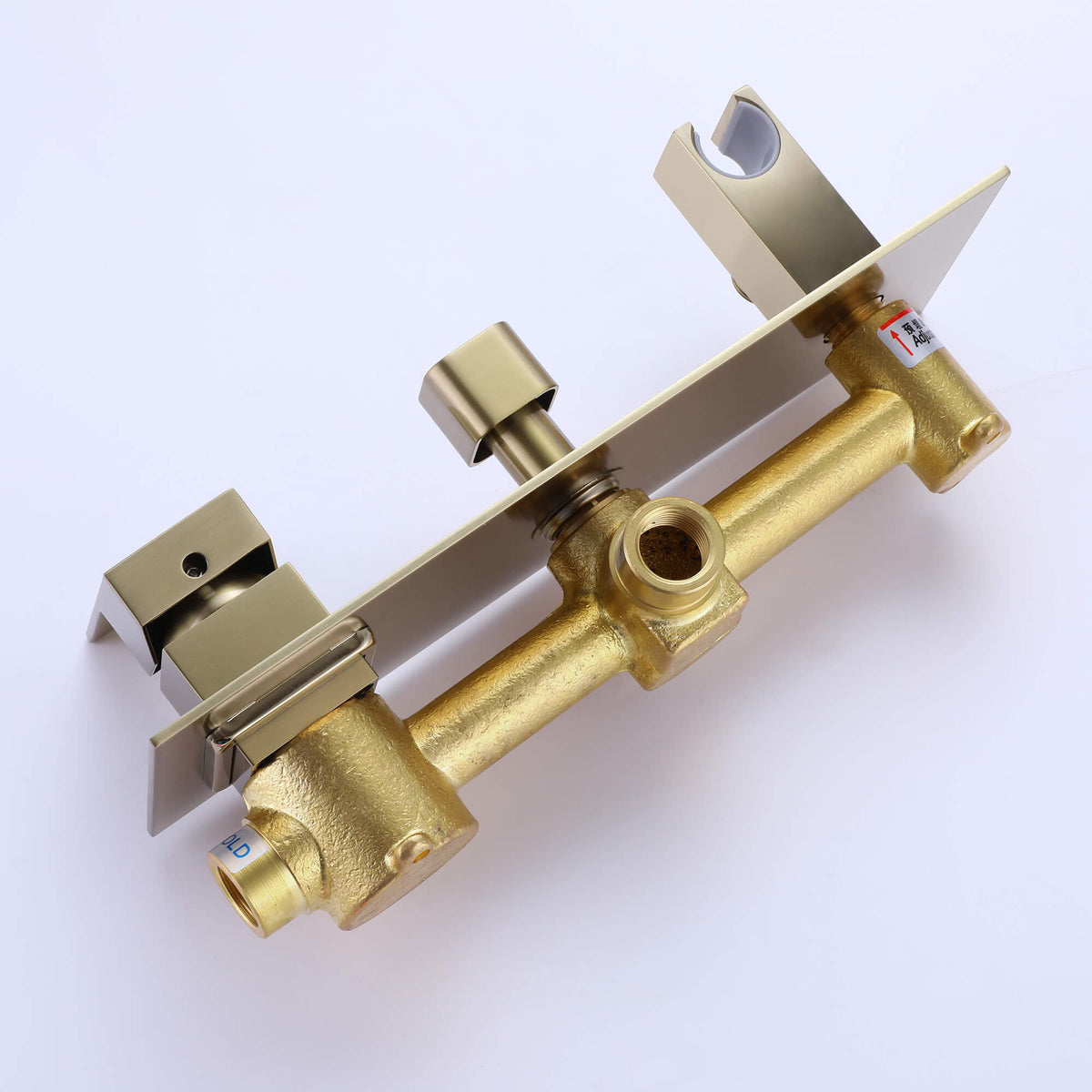 Wall-Mounted Waterfall Tub Filler with Hand Shower Solid Brass Bathtub Faucet