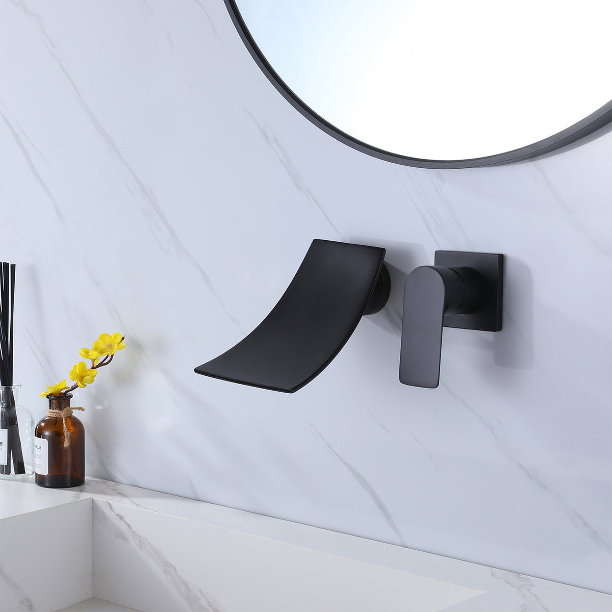Wall-Mounted Waterfall Tap with Single Lever Mixer