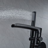 Freestanding Tub Filler with Waterfall Spout and Dual-Function Shower Wand