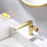Bathroom Lavatory Basin Sink Faucet with Extended Spout