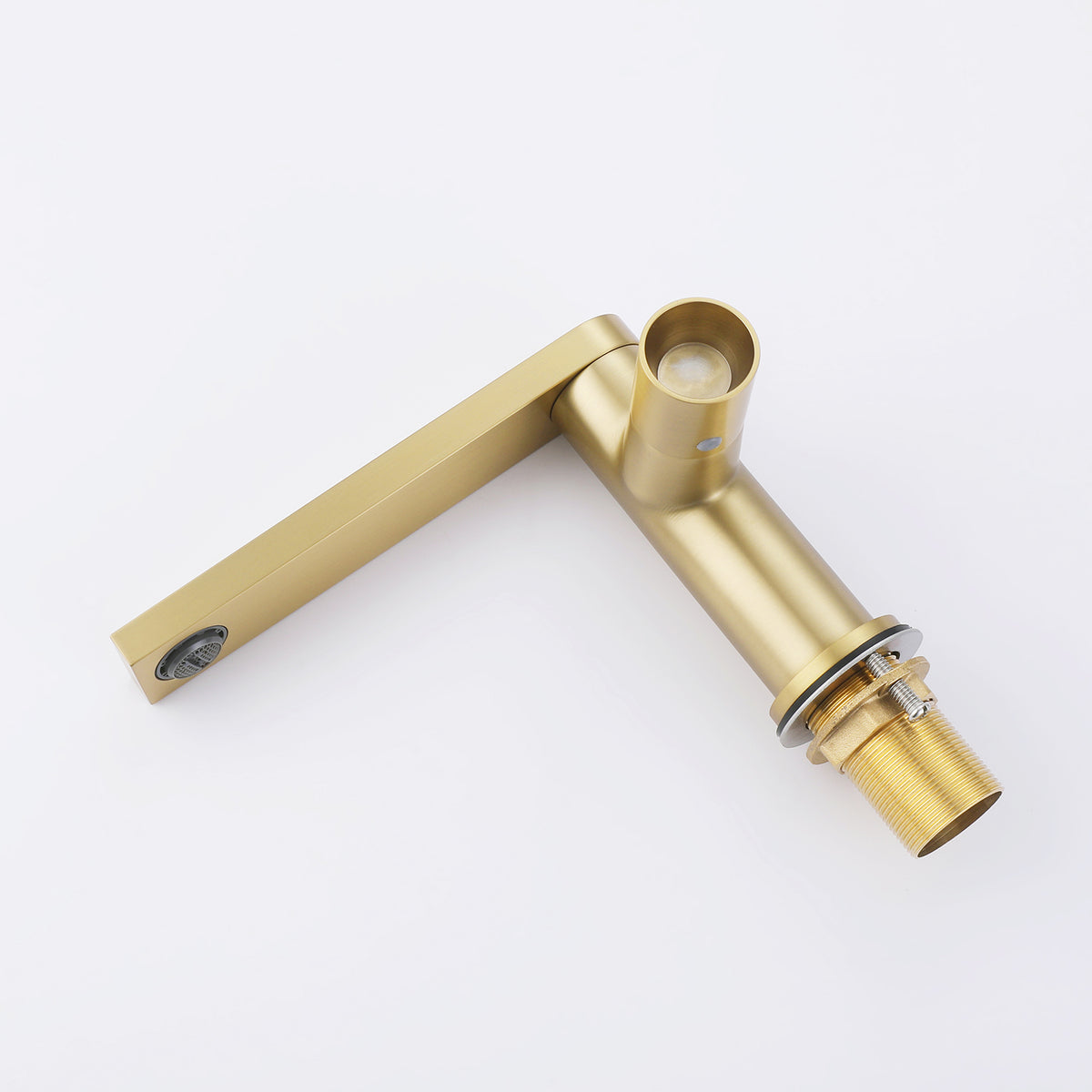 Extended Straight Spout Faucet with Minimalist Handle