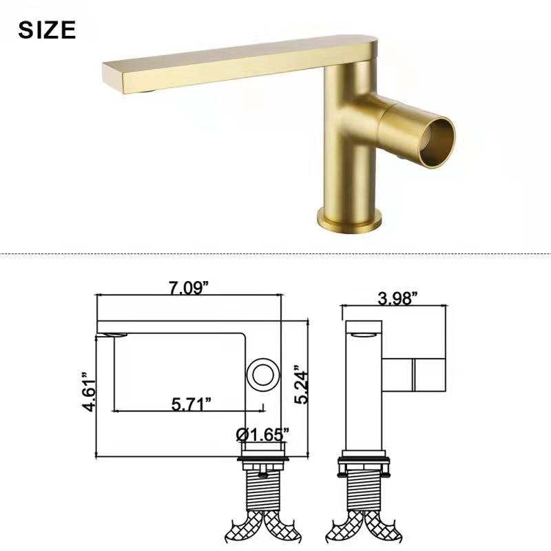 Extended Straight Spout Faucet with Minimalist Handle