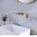 Brushed Gold Waterfall Wall Mount Bathroom Sink Faucet RB1091