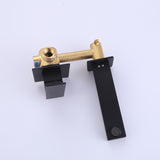 Wall Mount Bathroom Sink Faucet Matte Black Solid Brass Basin Mixer Tap RB1093