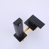 Wall Mount Bathroom Sink Faucet Matte Black Solid Brass Basin Mixer Tap RB1093