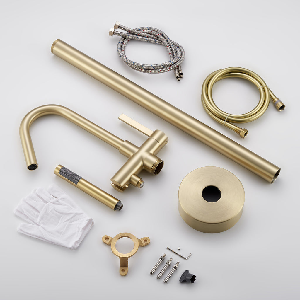 golden freestanding bathtub faucet accessories list