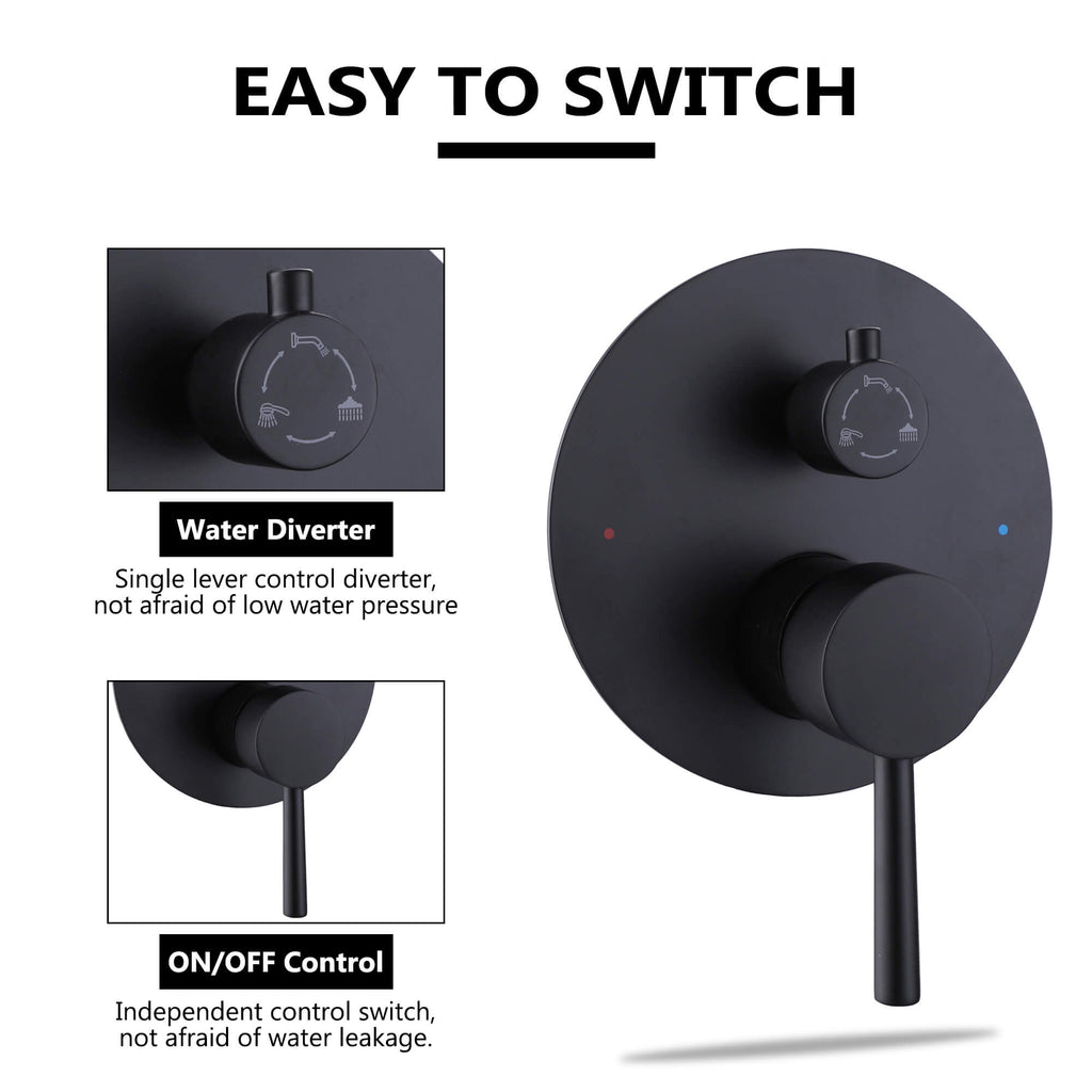 black shower faucet control panel
