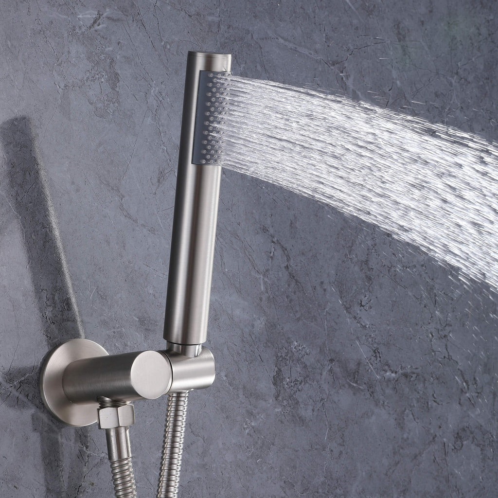 Shower System with 12 Inch Rain Shower Head wand 4pcs Body Jets