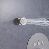 Thermostatic Shower System with 12’’ Rain Shower Head wand 4pcs Body Jets RB1115