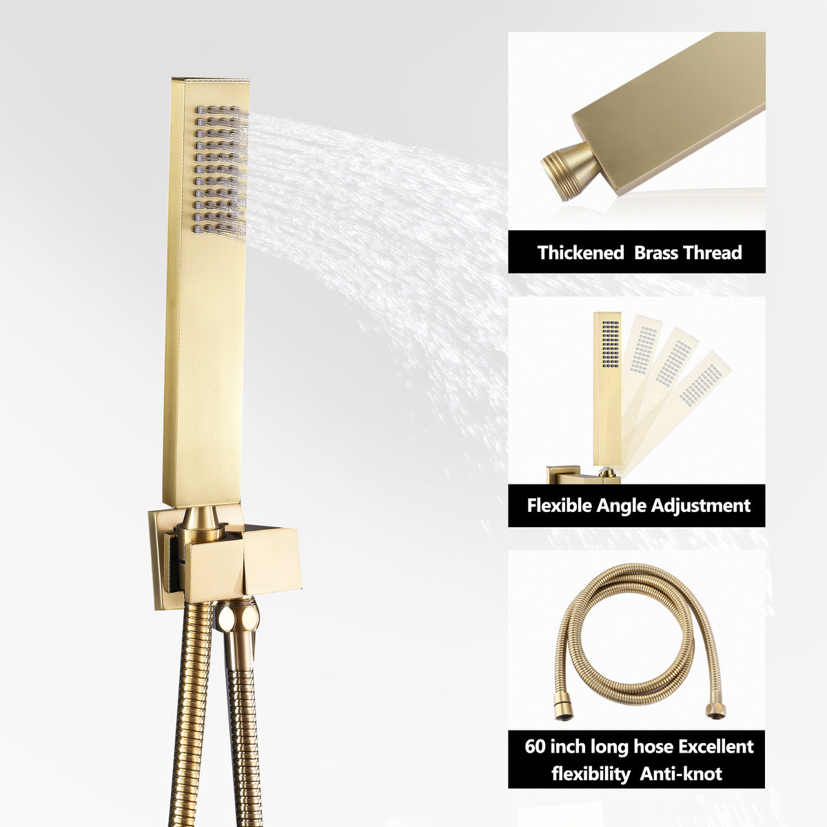 3-Handle Thermostatic Shower System with Body Jets
