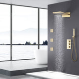 Wall Mount 3 Handle Thermostatic Shower System with 3 Body Jets RB1118