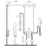 Brushed Nickel Thermostatic Shower System with 3 Body Jets Spray