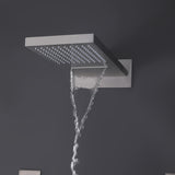 Brushed Nickel Thermostatic Shower System with 3 Body Jets Spray