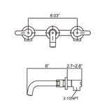 Wall Mount Bathroom Sink Faucet Rough-in Valve Included Matte Black RB1126