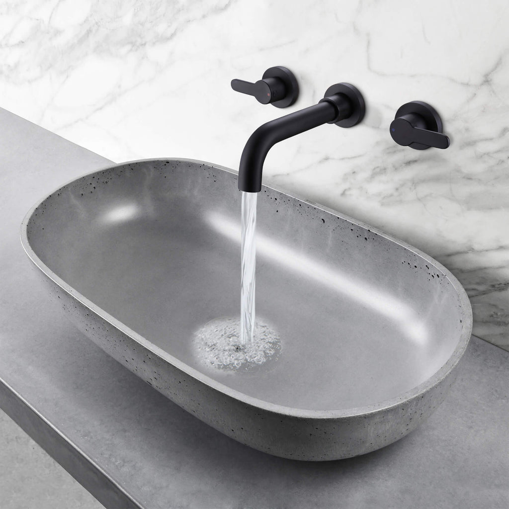 Wall-Mounted Bathroom Sink Faucet with Built-in Valve