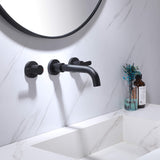 Wall Mount Bathroom Sink Faucet Rough-in Valve Included Matte Black RB1126