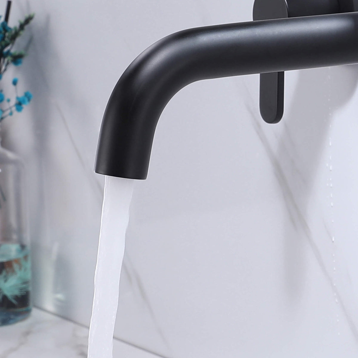 Wall-Mounted Modern Bathroom Sink Faucet with Integrated Valve
