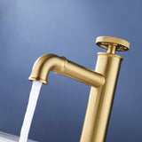 Industrial Deck-Mounted Faucet with Gear-Style Handle