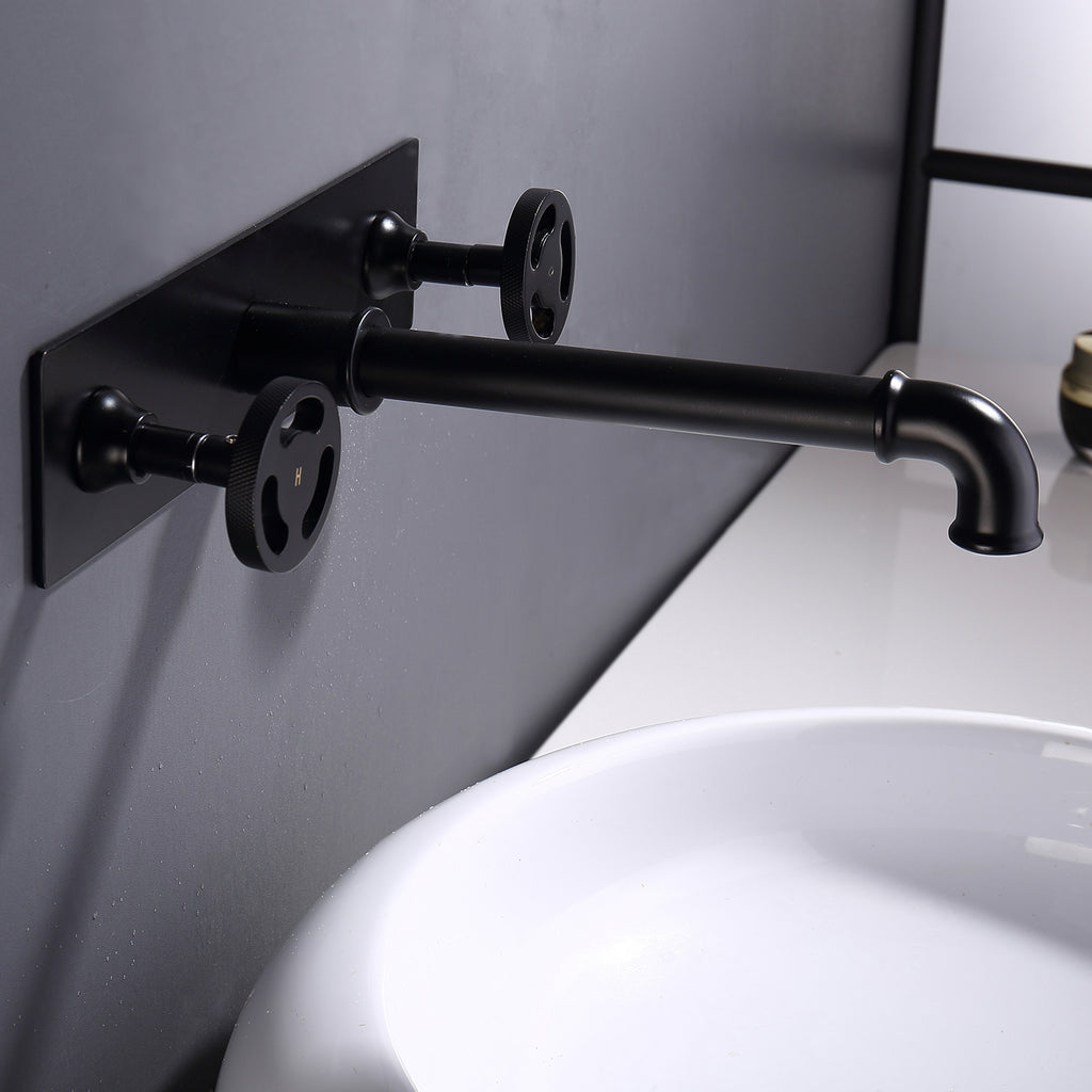 2 Handle Wall Mount Bathroom Faucet with Embedded Box RB1135