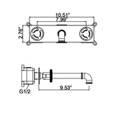 Wall Mount Bathroom Faucet 2 Handle Industrial Sink Mixer Faucet RB1136